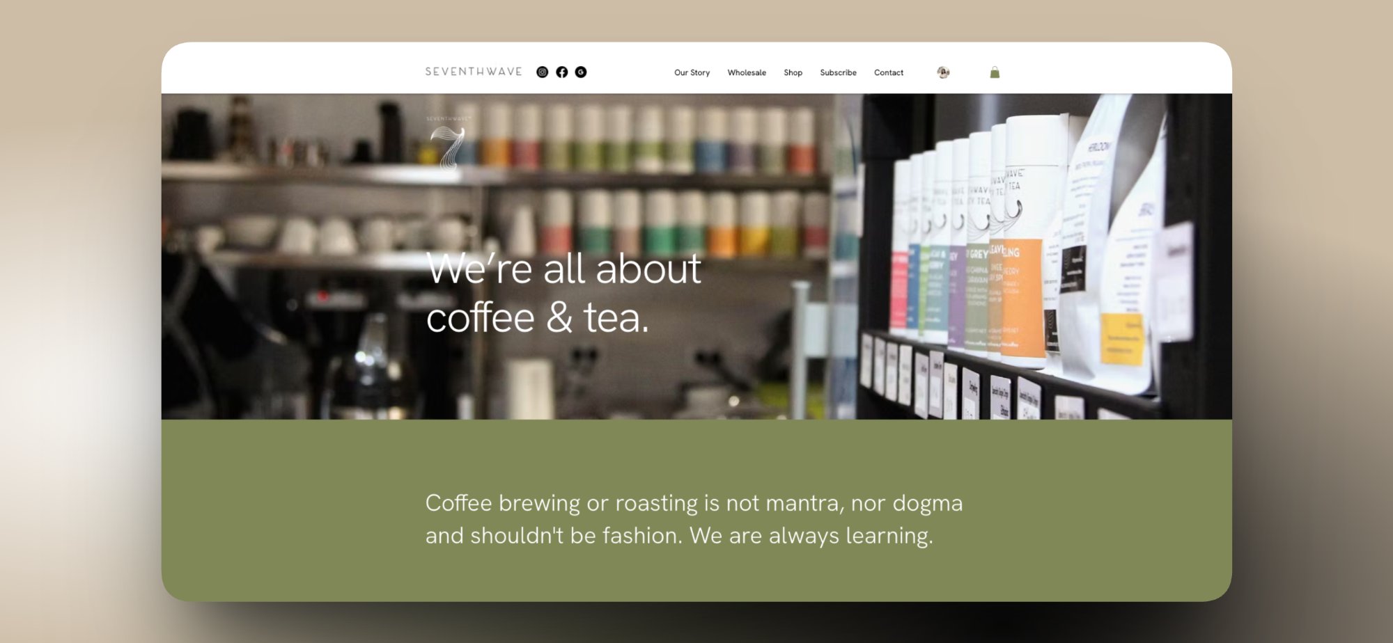 Seventhwave Coffee website